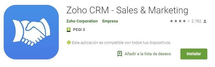 Zoho App's CRM Android