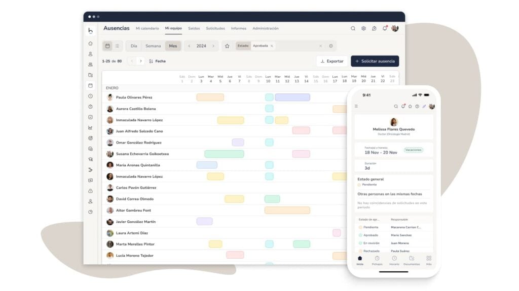Software para la gestión de vacaciones Bizneo